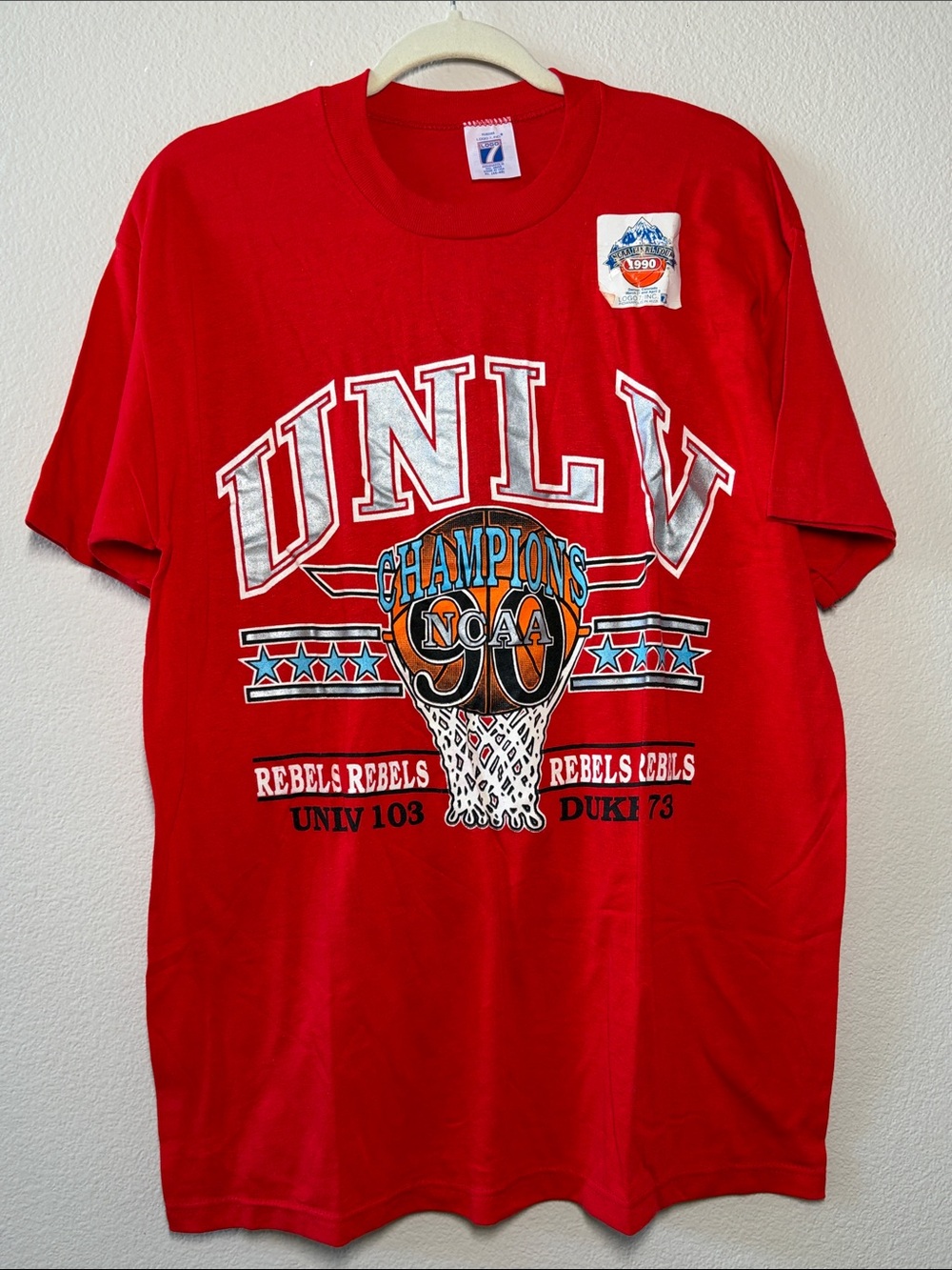 LOGO 7 Red UNLV Crewneck T-Shirt